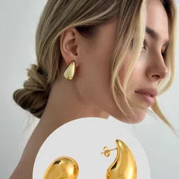 RAPPERSSHOP Gold-Plated Teardrop Shaped Studs Earrings-picture-28