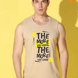 WOOSTRO Pack Of 2 Printed Combed Cotton Gym Vests VWS26(MORE RUST)(BKLN MUSTARD)-image-3