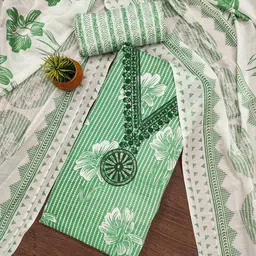 Rangtulika Ethnics Floral Printed Cotton Unstitched Dress Material-picture-13