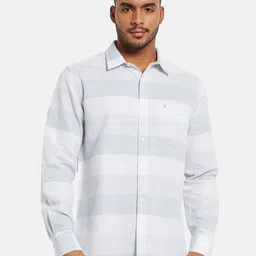 METTLE Men Spread Collar Multi Striped Cotton Casual Shirt-image-37
