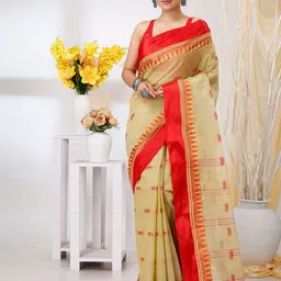 DipDiya Woven Design Pure Cotton Taant Saree-picture-57