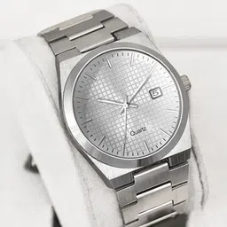 ON TIME OCTUS Men Brass Dial Steel Bracelet Style Straps Analogue Watch MN-249 SILVER-69