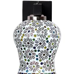 Devansh White & Blue Textured Wood Traditional Wall Lamp-image-93