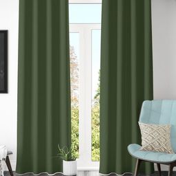 Galaxy Home Decor Green 2 Pieces Black Out Door Curtain-image-82