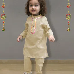 A.T.U.N. Boys Regular Gotta Patti Linen Kurta with Pyjamas-49
