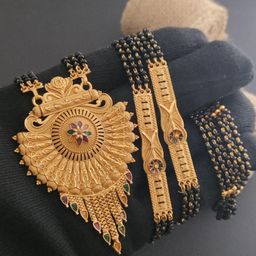 niva fashion Gold-Plated Brass Artificial Beads Mangalsutra-picture-8
