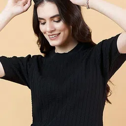 CLAPTON Women Woollen Anti Static T-shirt-image-33