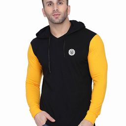 Blisstone Men Colourblocked Hooded Slim Fit T-shirt-image-90