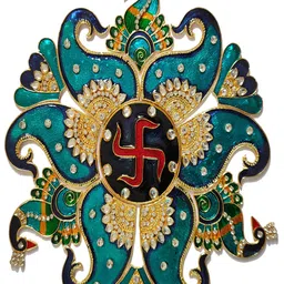 Kala Samarpan Multicoloured Metal Rangoli With Centerpiece-23
