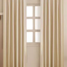 HOMEMONDE Beige 2 Pieces Black Out Long Door Curtains-image-0