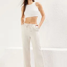 Trendyol Women Textured Mid-Rise Parallel Trousers-picture-39