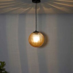 kapoor lampshades Frances Single Light Amber Color Glass Hanging Light-picture-43