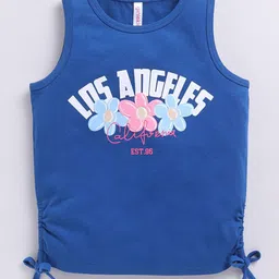 giniekids Girls Typography Printed Sleeveless Cotton Top-image-46