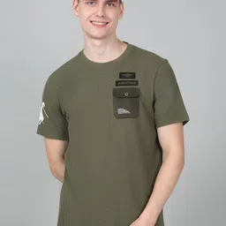 Cantabil Men Solid Round Neck Cotton T-shirt-image-91