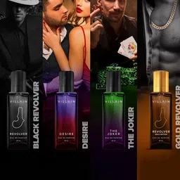 VILLAIN Men Set Of 4 Desire Revolver Gold Edition Revolver The Joker EDP - 20 ml Each image 4