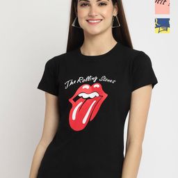 Dreambe Women Pack of 3 Typography Printed Round Neck Cotton T-shirts-picture-18