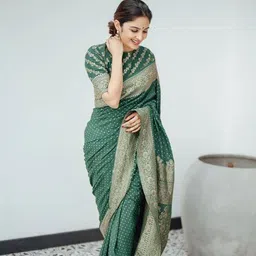 AVANTIKA FASHION Ethnic Motif Woven Design Zari Pure Silk Banarasi Saree-picture-49