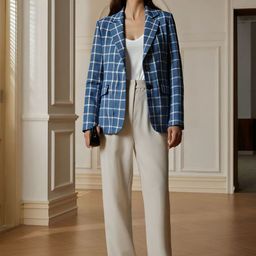 WESTHOOD Checked Single-Breasted Blazer-image-45