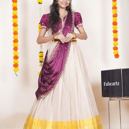 Fabcartz Embroidered Semi-Stitched Lehenga With Unstitched Blouse & Dupatta-image-93