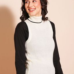 Globus Women Turtle Neck Ribbed Vest Style Sweater-image-47