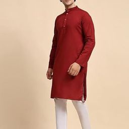 IMAGO Mandarin Collar Pure Cotton Straight Kurta-image-40