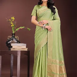 DIVASTRI Woven Design Zari Organza Saree-picture-48
