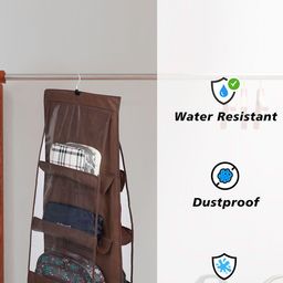Kuber Industries Brown & Transparent 6 Pocket Multi-Utility Organisers image 4