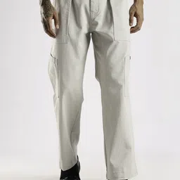 HERE&NOW Men Easy Wash Pleated Cargos Trousers-picture-27