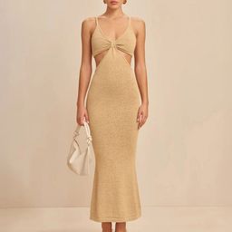 LULU & SKY Shoulder Straps Sheath Maxi Dress With Cut-Outs-image-106