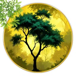 Aura Yellow & Green 1 Piece Wood Floral and Botanical Wall Paintings-18