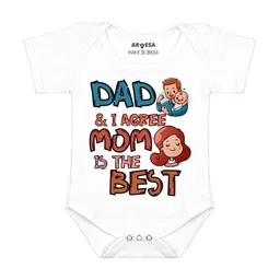 Arvesa Daddy & I Agree Mommy Is Best Printed Bodusuit-image-7