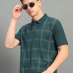 RENUOVO Men Checked Polo Collar Regular Fit T-shirt-picture-11