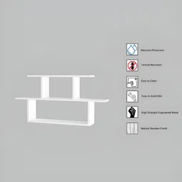SIVOM White Multipurpose Basic Wall Shelf image 3