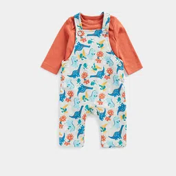 mothercare Infant Boys Cotton Printed Dungaree Set-48