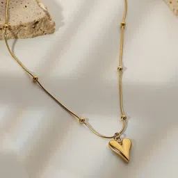 Designs & You Gold-Plated Heart-Shaped Pendant With Chain-16
