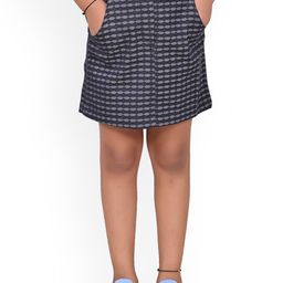 Miss & Chief Checked Pure Cotton Above Knee Skirt No-Mark Elastic-image-30