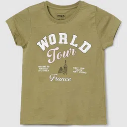 max Girls Typography Printed Round Neck Cotton T-shirt-image-88