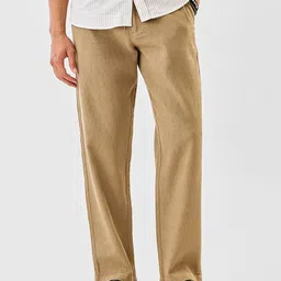 Snitch Men Beige Mid-Rise Relaxed Fit Trouser-picture-39