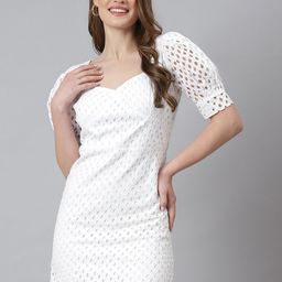 MINOS Women Schiffli Sheath Mini Dress-image-21