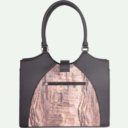 ZOUK Ladakh Impasto Abstract Printed Jute Shopper Shoulder Bag with Tasselled image 4