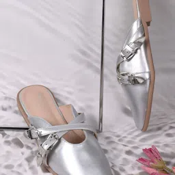 Jove Women Mules with Buckles Flats-image-41