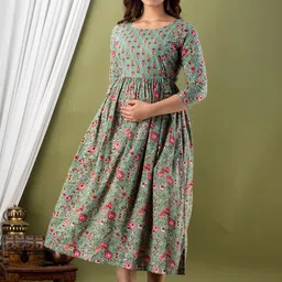 MURLI KURTI Floral Printed Anarkali Maternity Kurta-picture-6
