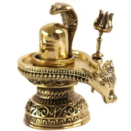 The Spiritual Living Gold-Toned Shivling Religious Idol Showpiece-99