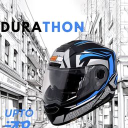 HEADFOX Graphic Printed Smart Bluetooth Helmet With Flash Lights image 2