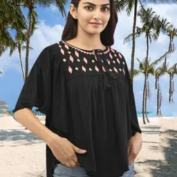 OOTPTAANG Embroidered Kaftan Top-image-65