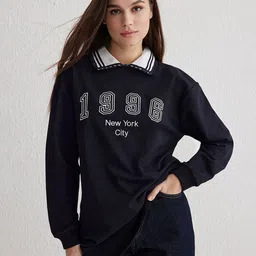 Trendyol Typograpgy Printed Polo Collar T-shirt-picture-34