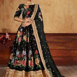 DIVASTRI Embellished Sequinned Semi-Stitched Lehenga & Unstitched Blouse With Dupatta-image-95