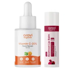 Aravi Organic Set Of 2 20% Vitamin C Face Serum- 30 ml & Tinted Lip Balm- 50 g-picture-16