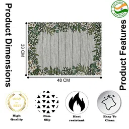 PRAKARTIK Set Of 5 Green & Grey Printed Table Linen Sets image 5