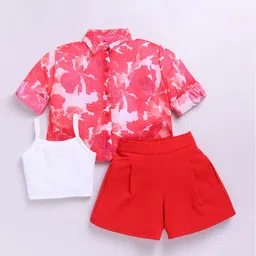 M'andy Girls Printed Long Sleeves Shirt with Shorts And Top-image-98